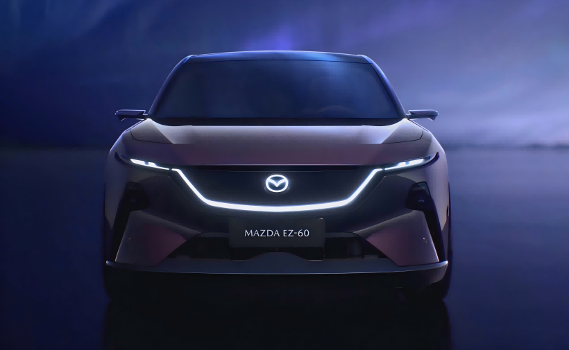 Mazda EZ - 60 ресми бейнелері. Дизайн өте футуристік болып табылады. Ол өзінің алғашқы дебютін 23 сәуірде жасайды.